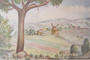 Otakar Kubín (Coubine) - Větrný mlýn v Kořenci